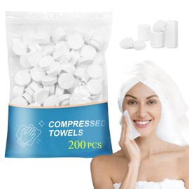 200 PCS Compressed Towels Bulk Coin Tissues Portable Mini Disposable Face Compressed Camping Towels for Travel Home Hotel and Outdoor Activities