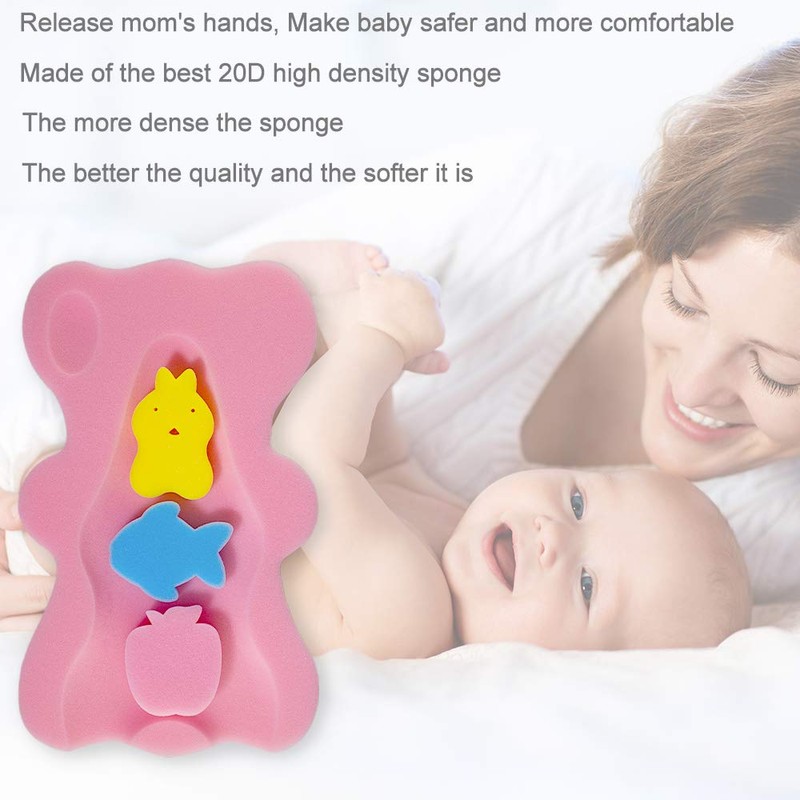Soft Infant Bath Sponge Skid Proof Baby Bath Mat Newborn