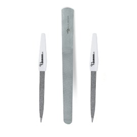 ZAMAHA 3 Pcs Premium Metal Nail Files - Durable Reusable Dual Sided Foot Dresser - Suitable for Professional Pedicure & Manicure - Ergonomic Handle Shape