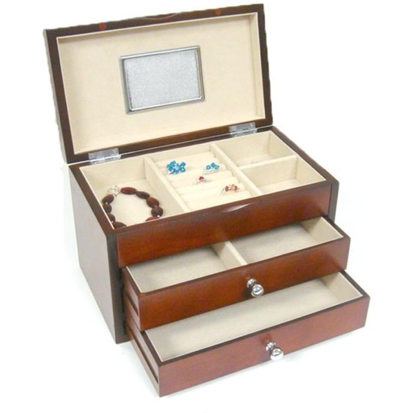 Oakestry Wooden Jewelry Box Organizer Multi-Layer Storage Case with Drawers
