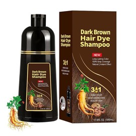Dark Brown Hair Dye Shampoo 3 in 1 100 Gray Coverage Long Lasting Color Instant Effect Salon Quality At Home No Ammonia - Colour: Dark Brown