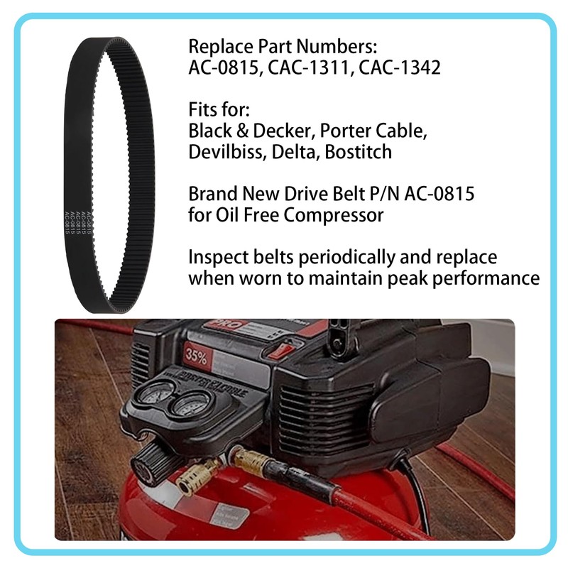3 Pack AC-0815 Air Compressor Belt, Fits Models CF2600, D55141,