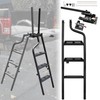 KEWISAUTO 45" Foldable Pickup Truck Tailgate Ladder with Grab Handle,