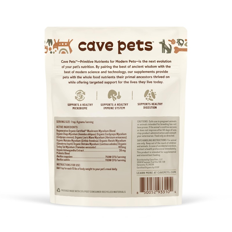 Cave Pets, Super Blend Powder, Dog Probiotic Supplement for Immunity