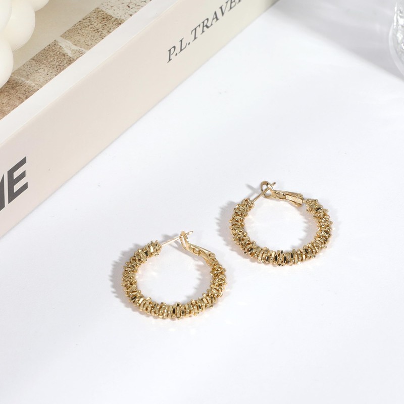 POWNOOL 14K Gold Open Hoops Earrings | Gold Earrings Hypoallergenic