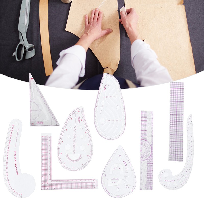 9Pcs/Set Sewing Ruler Set Multifunctional Curve Stick Tailor Measuring Accessories