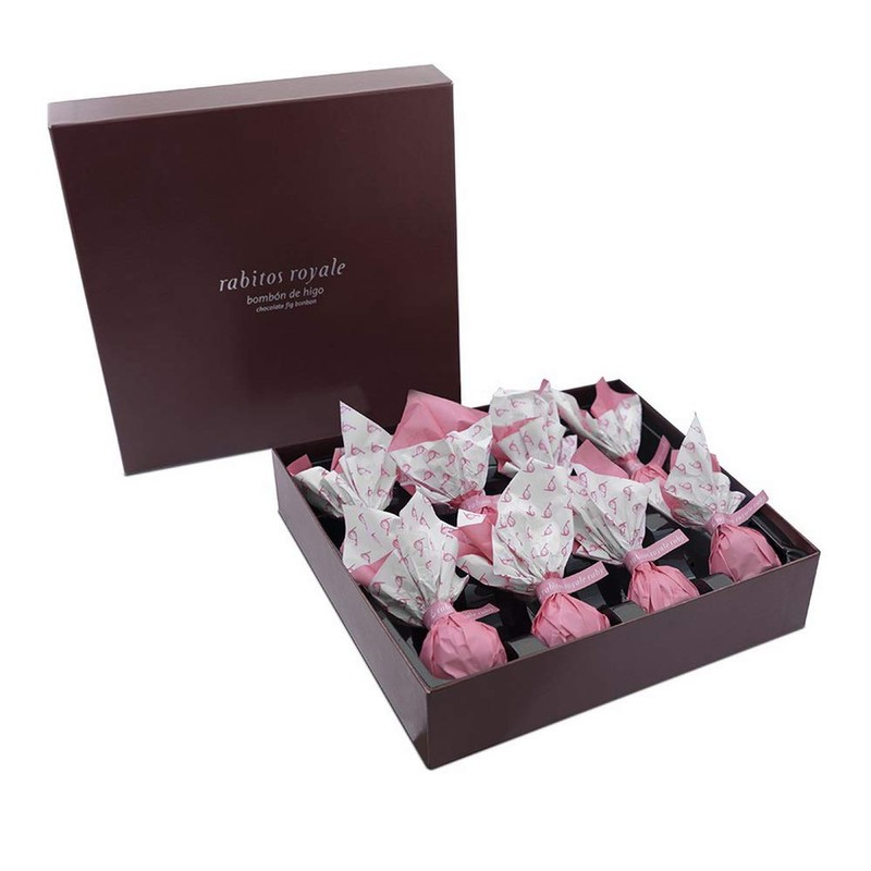 La Higuera. Rabitos Royale. Ruby Chocolate Truffle Stuffed Fig Bonbons,