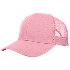 Gelante Mesh Trucker Baseball Cap Snapback Hat Structured Front Panel, Light Pink, One Size