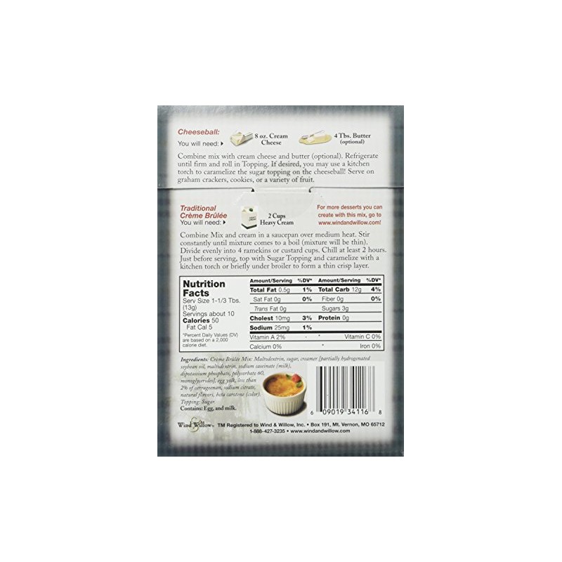 Wind and Willow Creme Brulee Cheeseball & Dessert Mix -