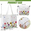 ViEinkaufen Flower Canvas Tote Bag with Inner Pocket Gifts for