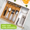 Unibambou Bamboo Utensil Drawer Organizer, Kitchen Organizer for Flatware Cutlery,