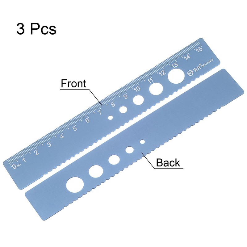 sourcing map Set of 3 Straight Ruler, 15 cm, Metric
