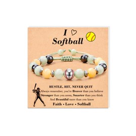 Softball Bracelet Softball Gifts Softball Stuff Accessories for Softballs Favors with a Card