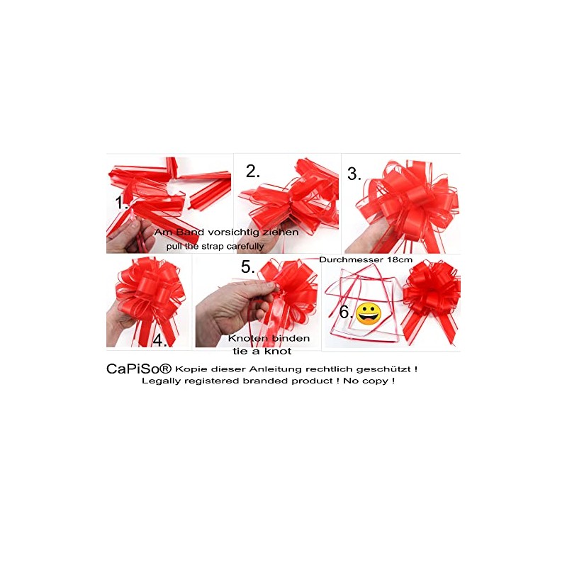 CaPiSo 6 x Large Pull Bow 18 cm L Pull