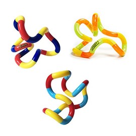 Tangle Jr. Brain Tools Classic Sensory Fidget Toy, 3 Pack, Carnival, Orange Yellow Green, Light Blue Red Yellow