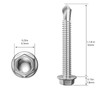 Wensilon (200Pcs) #8×1-1/4" Hex Washer Head Self Drilling Screws, 410