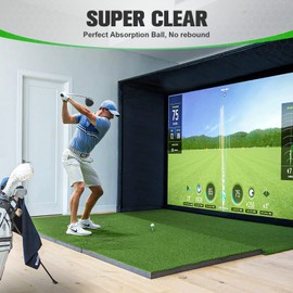 aikeec Golf Simulator Impact Screen Display Projector Screen for Golf Training, Indoor Ultra Clear Golf Impact Screen, with 14pcs Grommet Holes, 16pcs Ball Bungee Cords, Available in 5 Sizes