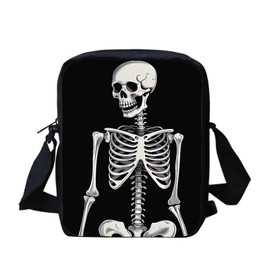 Snilety Skull Crossbody Bags for Women & Men, Shoulder Bag for Kids, Small Messenger Bag with Back Zipper Pocket Lightweight Cell Phone Purese