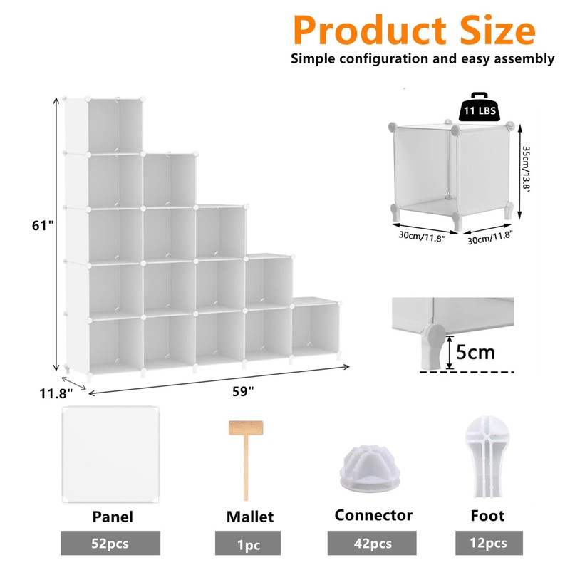 AWTATOS Cube Storage Organizer, 16 Cube Closet Organizer, Stackable Storage