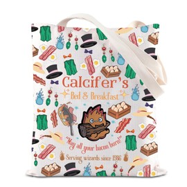 FOTAP Calcifer Lover Handbag Calcifer's Bed & Breakfast Tote Bag Anime Calcifer Gift Japanese Anime Inspired Gift (bed full T UK)