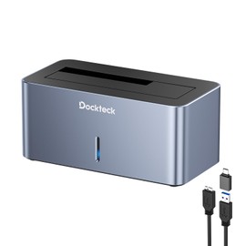 USB 3.0 to SATA External Hard Drive Docking Station, dockteck 2.5/3.5 Inch SATA HDD & SSD 5Gbps Aluminum Docking Station, Support UASP