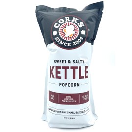 Corks Original Kettle Corn Popcorn Bags, 3oz – Sweet and Salty Gourmet Popcorn Coated with Fine Sugar & Salted to perfection, Gluten-Free, Classic Movie Snack