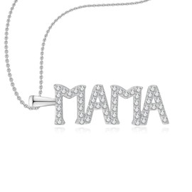 Dreamboat Sterling Silver Mama Necklace for Women Mom Mommy Necklaces Mothers Necklace Pendant Mama Jewelry Mothers Day Mama Gifts for Mom, Sterling Silver, Cubic Zirconia