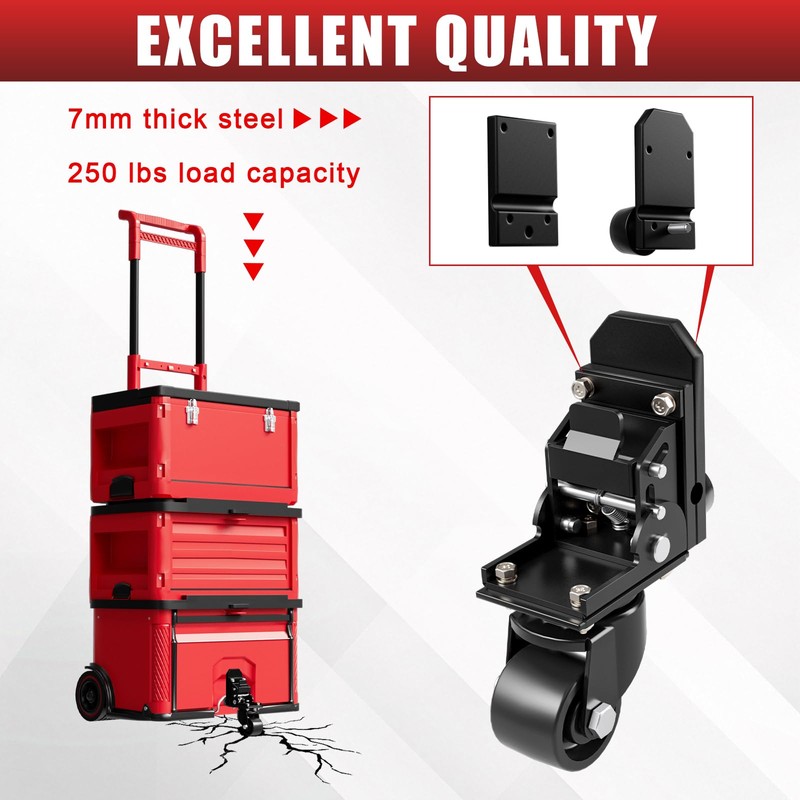 Steel Construction Front Wheels, Packout Caster Wheel kit fit for