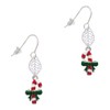 Delight Jewelry Silvertone Candy Cane with Green Bow Silvertone Leaf