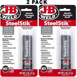 J-B Weld 8267-S SteelStik Steel Reinforced Epoxy Putty Stick - 2 oz (Pack of 2)