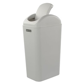 Ordate 12 Litre Plastic Swing Lid Trash Bin, 1 Pack, Light Gray