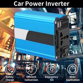 Keenso - Inversor de Corriente de 500 W 12 V a CA 220 V - 240 V Pico 600 W Adaptador de Cargador USB Dual Inversores para Coches