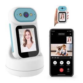 Video Calling Handheld Security Camera Indoor,Nanny Camera Baby Camera Pet Camera,2-Way Video Call 350°Pan Cameras for Home Security,Move Tracking,Alarm Push 1080P 2.8inch Screen,Night Vision