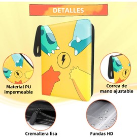 4 Álbum para Tarjetas,Carpeta de tarjetas coleccionables,tarjetero para álbum de coleccionista,Puede Contener 400 Tarjetas,Regalo para Coleccionistas y Niños (F)