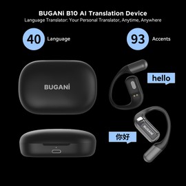 AI Language Translation Earbuds Real Time, 3-in-1 AI Translator Earbuds,5.4 Bluetooth Headphones,40 Languages Translation with Al Semantic Tech (Black)