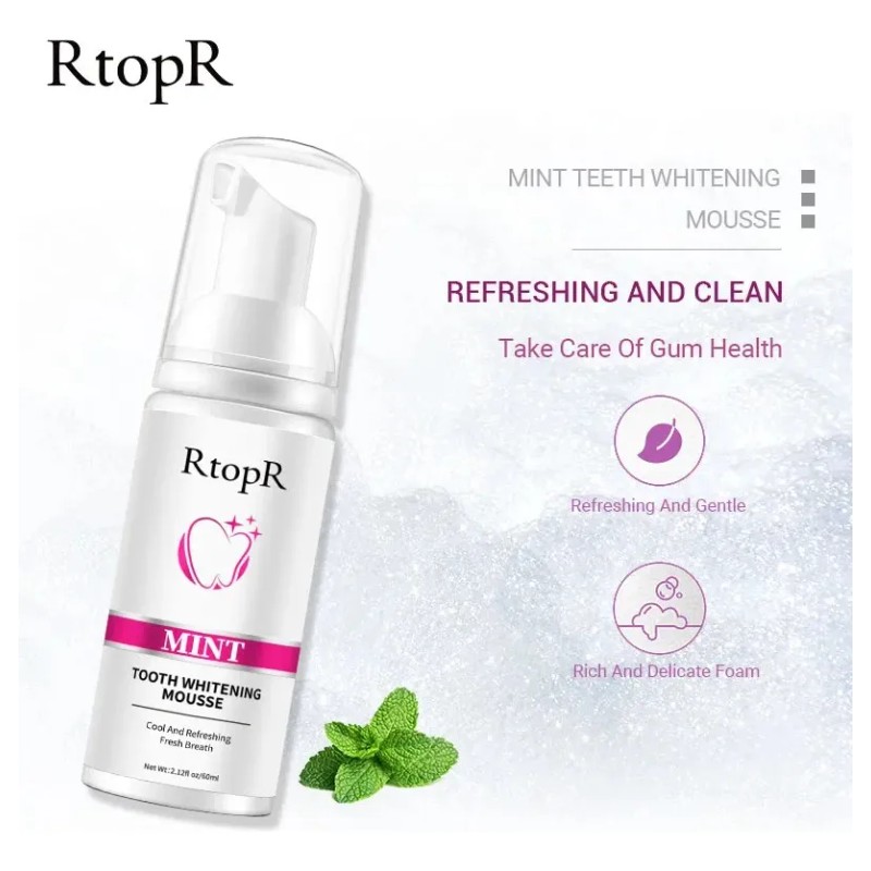 Mousse Espuma Blanqueador Dental Menta Cuidado Oral 60ml