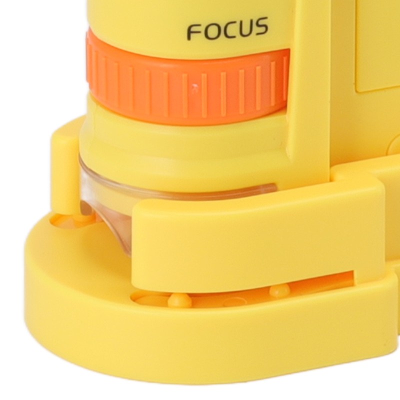 Handheld Microscope Yellow Comfortable Square Handle LED Light Pocket Microscope
