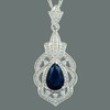 RIZILIA Pendant with 45cm(18") Chain & Pear Cut Gemstones CZ