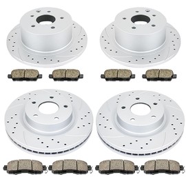 Acinoparts Front and Rear Brake Kit Drilled and Slotted Brake Rotors Ceramic Brake Pads Replacement for Nissan Altima 2013-2020