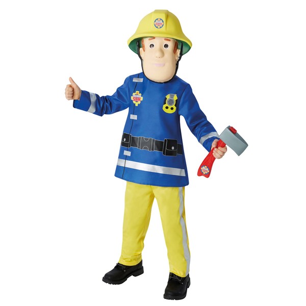 Fireman Sam Costume, Kids Fireman Outfit, Medium, Age 5 -