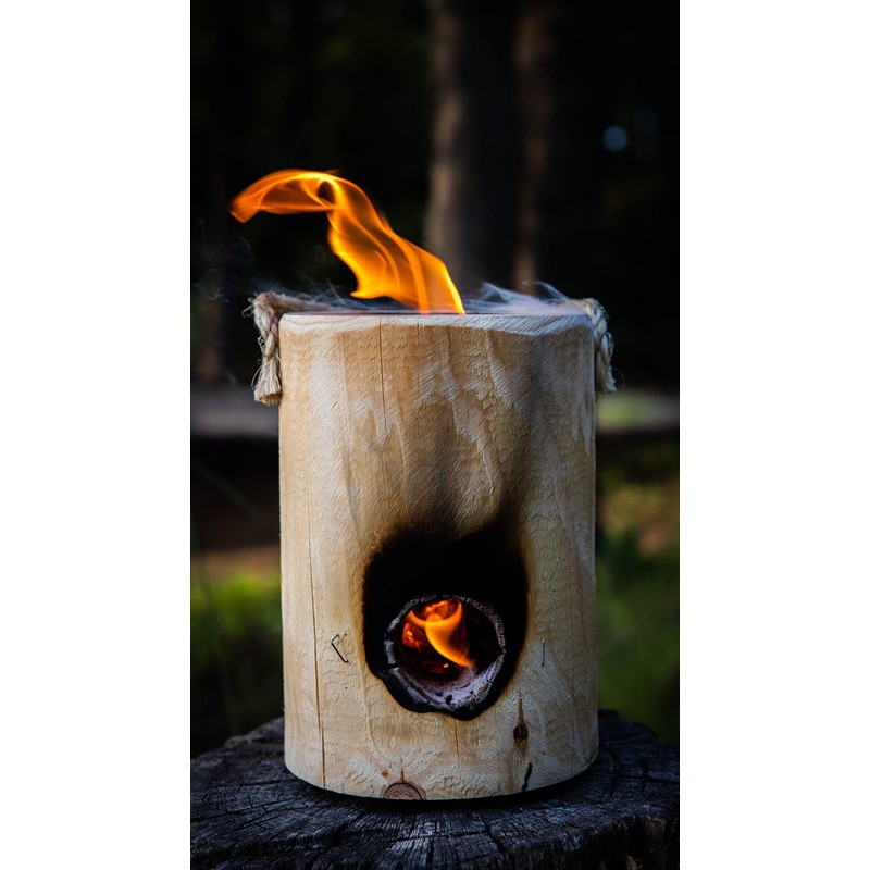 One Log Fire, Mini – Single Log Campfire, 100% Natural