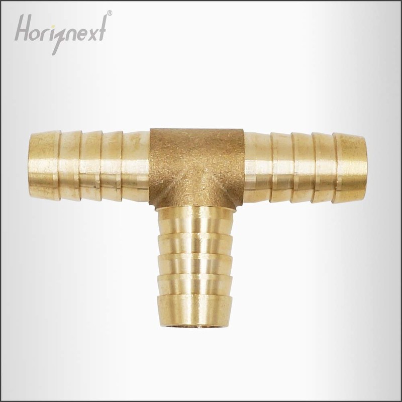Horiznext Brass Hose Splicer Fitting, Tee, 1/2" x 1/2" x