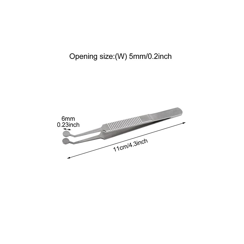Meibomian Gland Expressor, Stainless Steel Round Tip Eyelid Tweezers