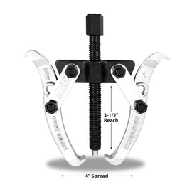 Performance Tool W84500 4-Inch 2 Jaw Gear Puller Removal Tool for Gears, Pulley, and Flywheel (4" Spread, 3-1/2 Reach)