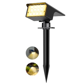 kolpop 1 Stück 77 LEDs Solar Gartenleuchten für Außen, 3000K Warmweiß Baumbeleuchtung, IP65 Wasserdicht, 3 Modi, 800LM Solar Strahler, Dusk to Dawn Solarlampen für Hof Weg Outdoor Pflanzen