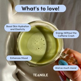 Teangle Teangle Matcha Collagen Powder for Skin and Energy, Made in Canada, Ceremonial Grade Matcha with Pure Marine Collagen, Organic, Sugar-Free, Dairy-Free, 30-Day Supply