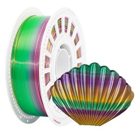 Silk Rainbow PLA Filament 1.75mm, 7 Color Gradient with Metallic Shine ±0.03mm Tolerance, Filament Rainbow, Vacuum Sealed, No-Clog 3D Printing, Bambu Lab AMS/Ender 3 Ready