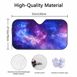 Stunning Galaxy Windshield Sun Shade Car Front Window Shades for Car Accessories Sun Heat UV Rays Visor for Universal Cars SUV Truck 51 x 27.5 Inch