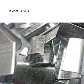 100 Pcs Packaging Strapping Open Serrated Seals, Incontesta 3/4" Strap Width Polyester(PET) Banding Clips for Plastic and Metal Buckles
