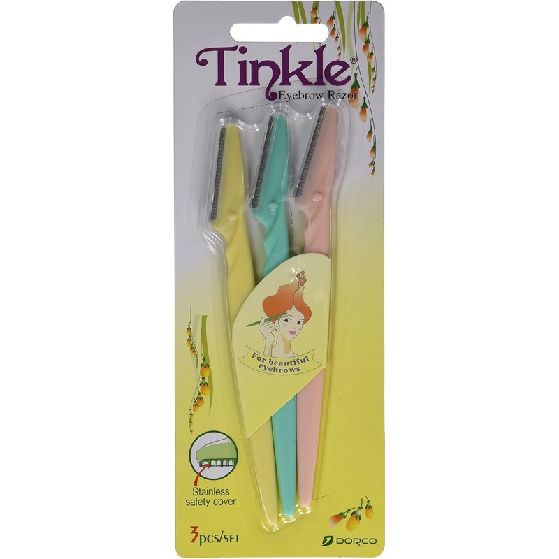 Tinkle Pack of 3 Eyebrow Shapers Razors Shavers Shaving Grooming
